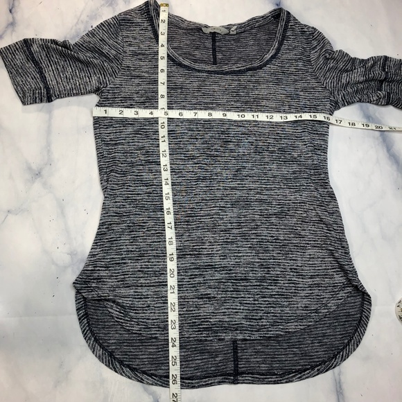 Athleta Grey Stripe Breezy Top Short Sleeve Tee - Picture 4 of 8
